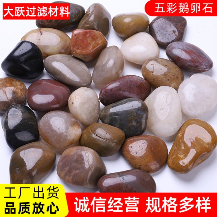 彩色抛光鹅卵石 园林景观庭院装饰五彩雨花石 鱼缸造景铺面小石头