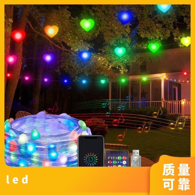 跨境LED皮线灯APP点控一体爱心造型灯串庭院节日表白婚礼装饰彩灯