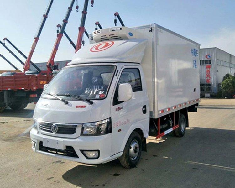 东风蓝牌天然气冷藏车 3米5冷冻车 小型冷饮配送冷链车