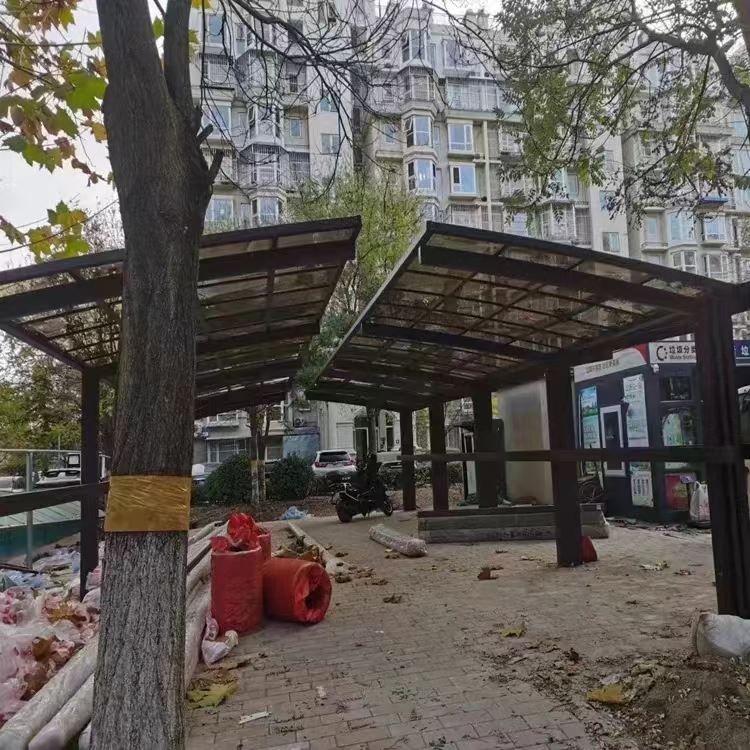 家用遮阳透明板雨棚 小区居民停车遮阳棚 隔热阻燃