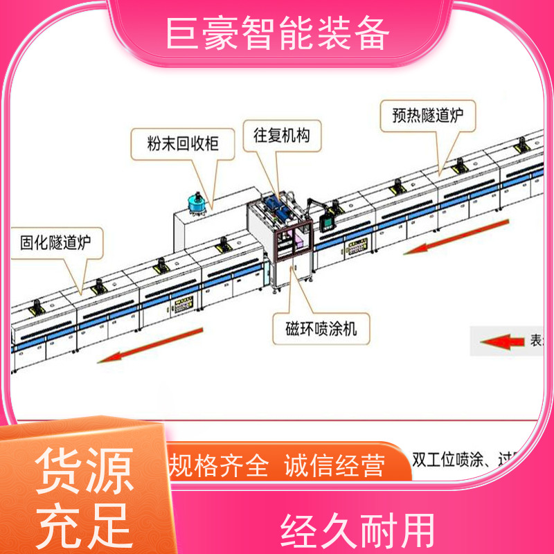 巨豪智能喷涂 十字链输送 电机电感喷粉 节省涂料 高效率