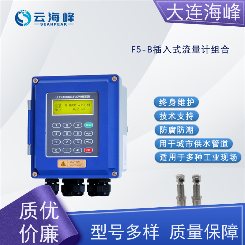 高温型管道式插入超声波流量计 海峰TDS-100F1C 可在线带压安装