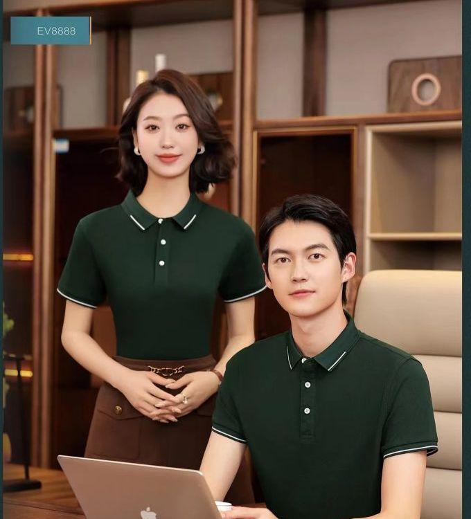 POLO衫定制T恤印logo短袖班服广告工衣翻领体恤文化衫