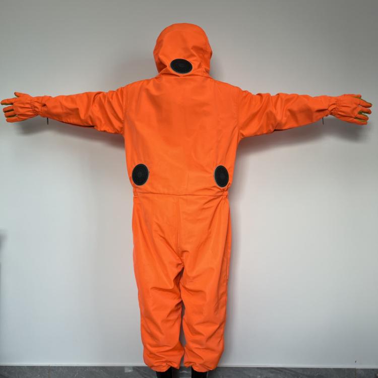 连体式防昆虫服带风扇透气散热捕蜂防蜇服全封闭式消防员防蜂服