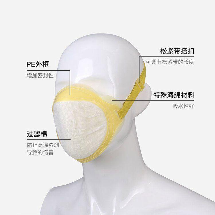 消防应急救援防烟面罩湿式火灾逃生面罩家庭单位一次性防护面罩