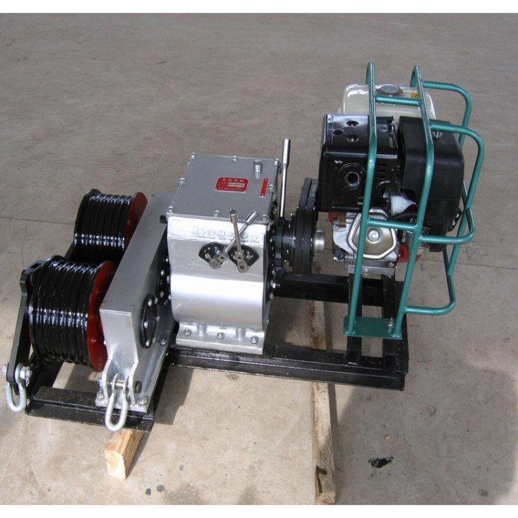 JJCS-30双卷筒汽油机绞磨3T快速放线绞磨机大马力柴油电缆牵引机