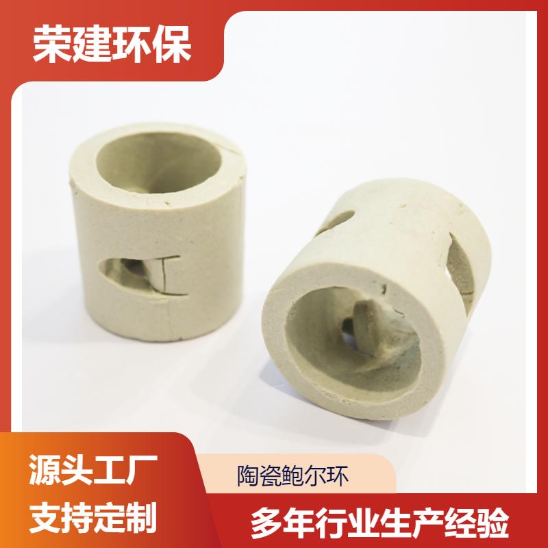 荣建环保 76mm 陶瓷鲍尔环 冷却塔填充料 耐高温耐酸碱