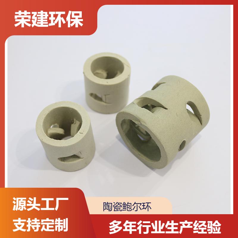 荣建环保 50mm 陶瓷鲍尔环填料 脱硫塔适用 支持定制