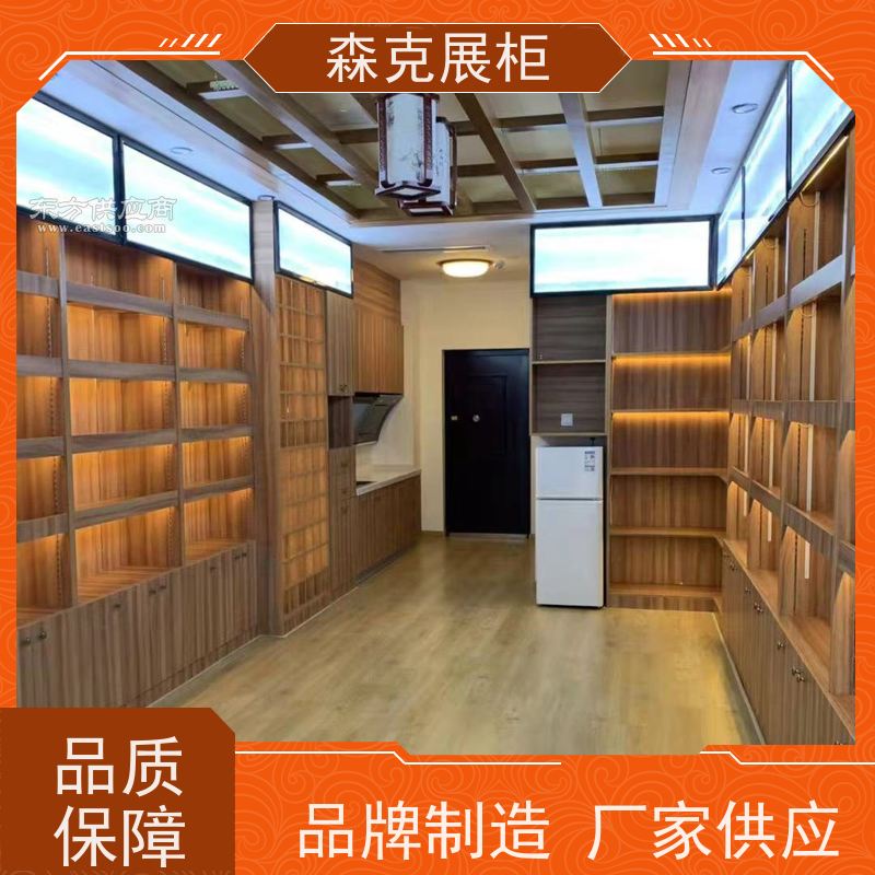 森克 上门安装 专业定制酒柜 木纹免漆板大理石面 珠宝展示柜