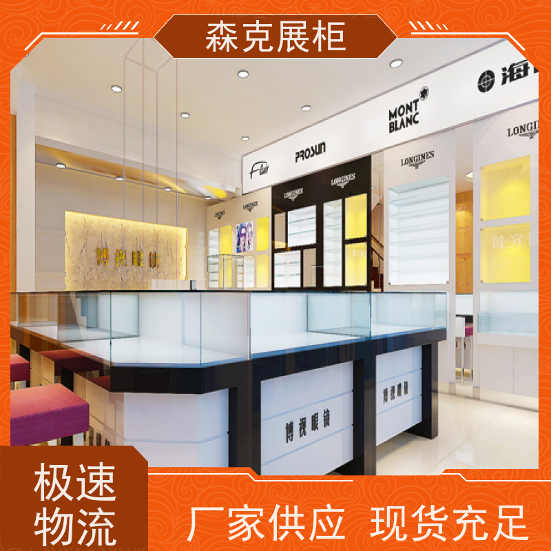 展柜厂设计定制童鞋店展示柜钢木结合烤漆柜造型中岛形象墙高低柜