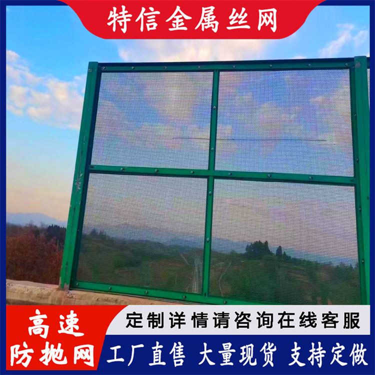 特信 公路防护围栏网 桥有栏杆 绿色防抛网 彩钢板围栏