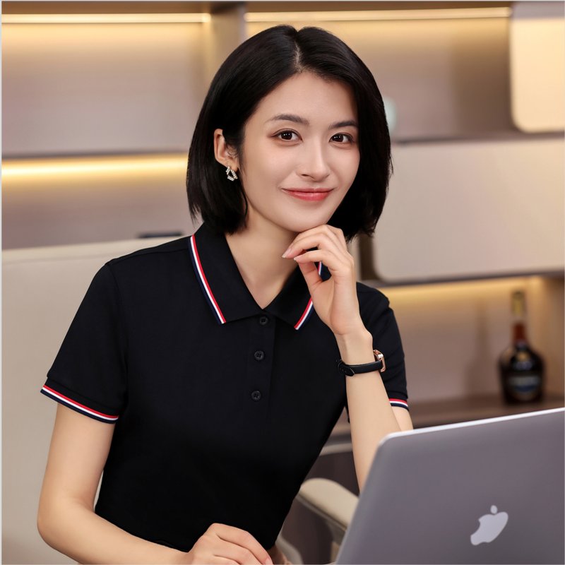 企业工作服 定制工衣 免费印LOGO 中|山有领文化衫 锦丹