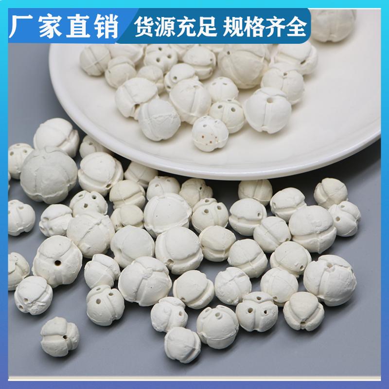 荣建环保 3/6mm 开孔瓷球 支撑覆盖填料 规格材质多