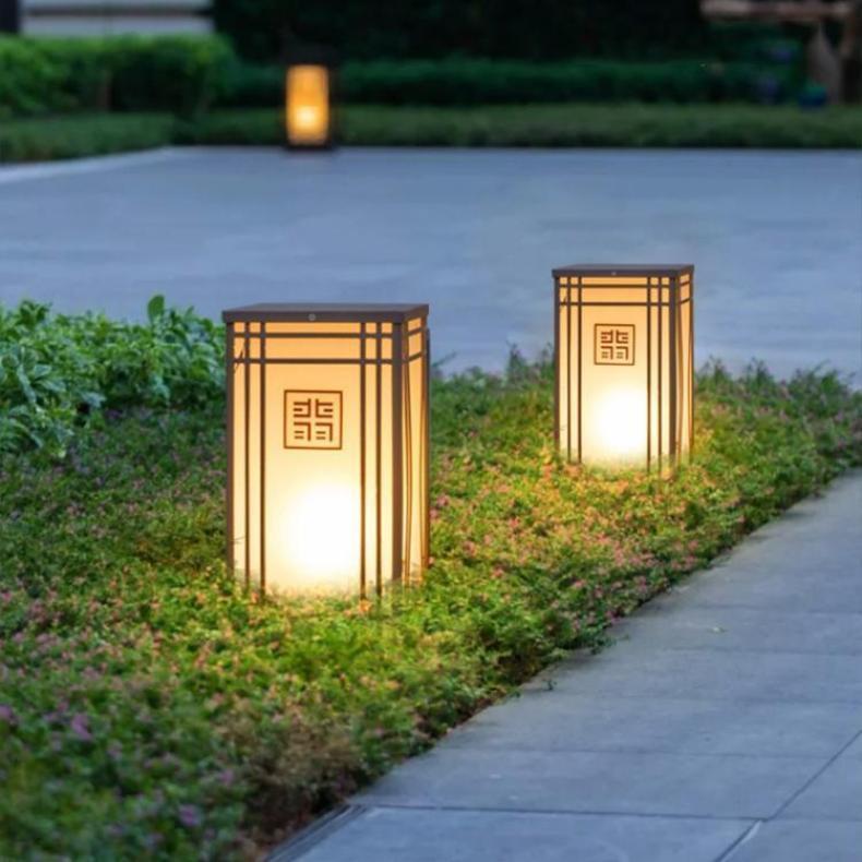 不锈钢草坪灯庭院景观灯花园别墅公园户外防水新中式柱头灯草地灯
