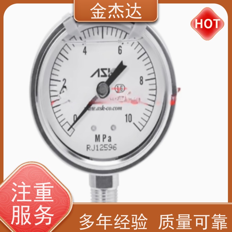 压力计 OPG-AT-R1/4-60x16MPa-CR压力表 附彩色卡环 易于辩识