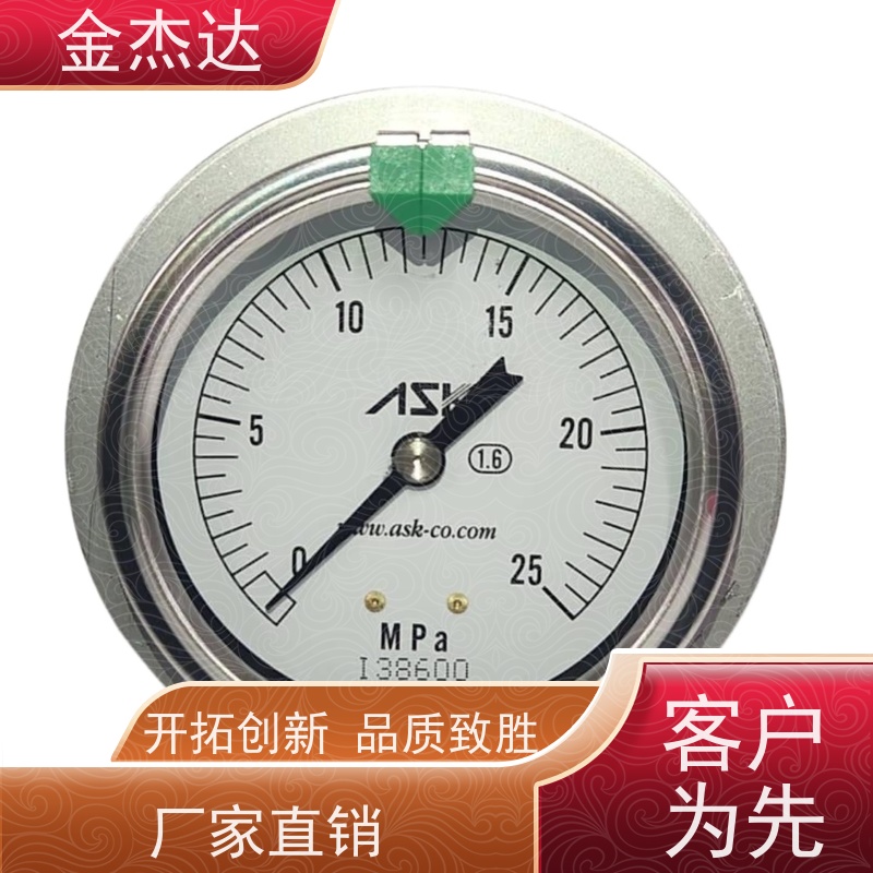ASK充油式压力表 OPG-AT-R1/4-60x0.6MPa-CR 不锈钢耐震 易于辩识