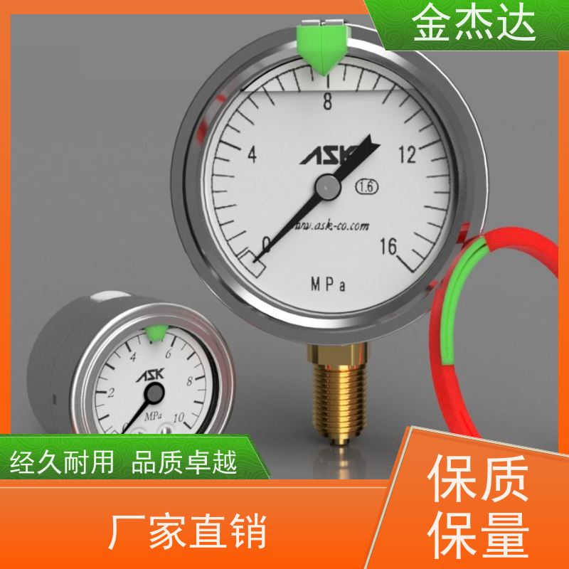 ASK精密压力计 OPG-AT-R1/4-60x40MPa-CR压力表 不锈钢耐震 易于辩识