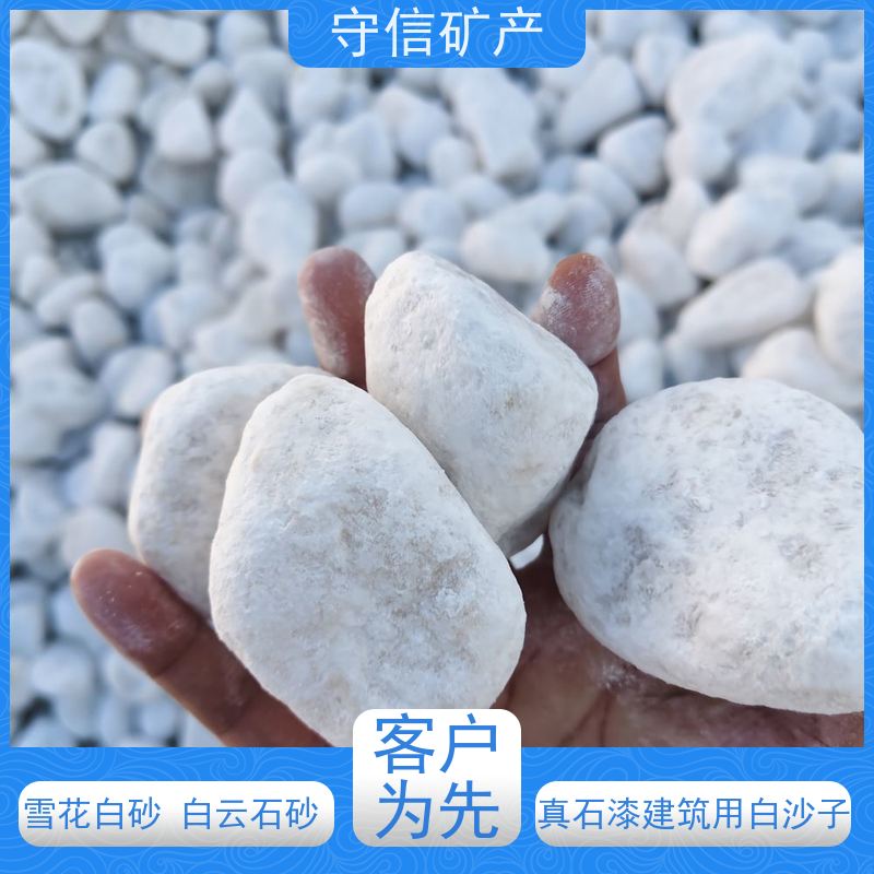 守信矿产 雪花白彩砂 真石漆建筑用白沙子 长期供应