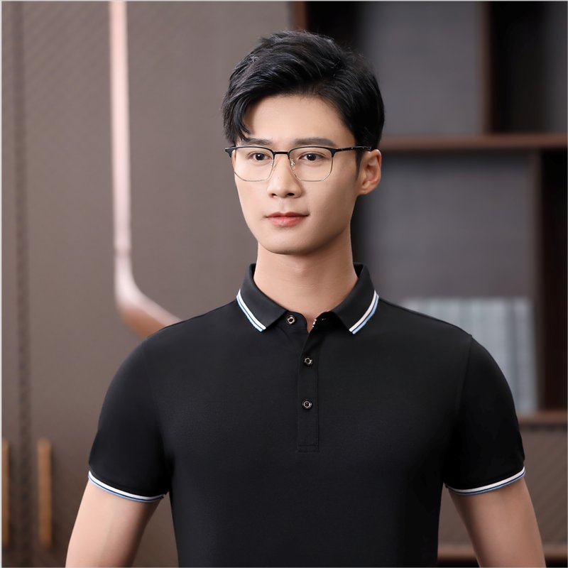 短袖工作服 夏季工衣 免费印LOGO 清|远有领文化衫 锦丹制服