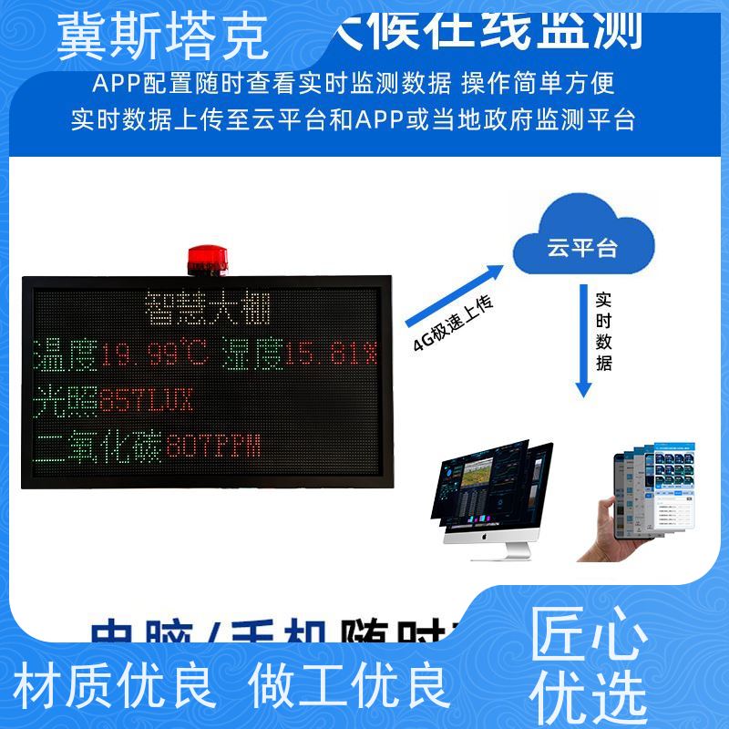 冀斯塔克 小型农业气象站 4G多参数监测仪 光照二氧化碳PM2.5