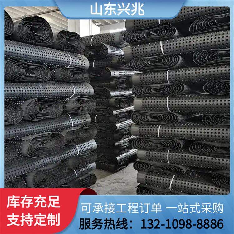 屋顶花园 兴兆环境 复合虹吸排水板厂家 全新料 厂家发货 抗压强