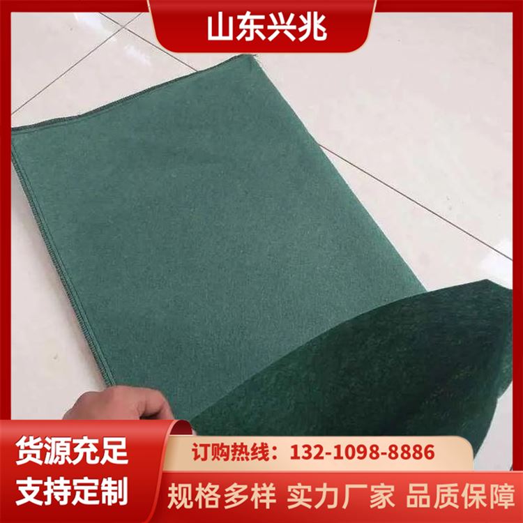 兴兆环境 绿色130g涤纶丙纶土工布生态袋 公路绿化护坡草籽袋