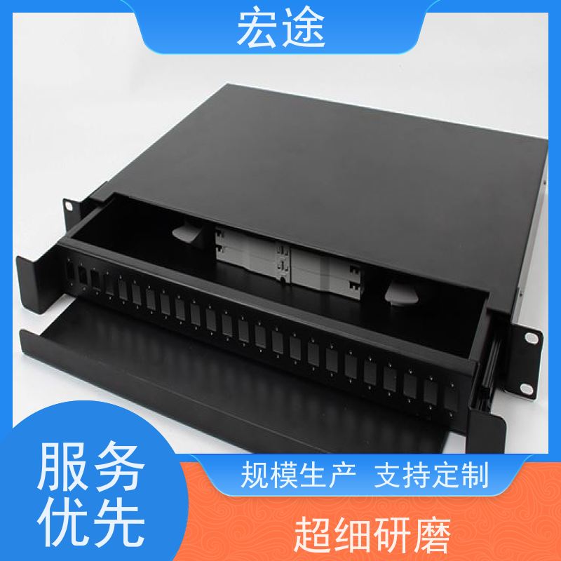 宏途 机架式MPO LC接口12芯光缆终端盒 室内机柜