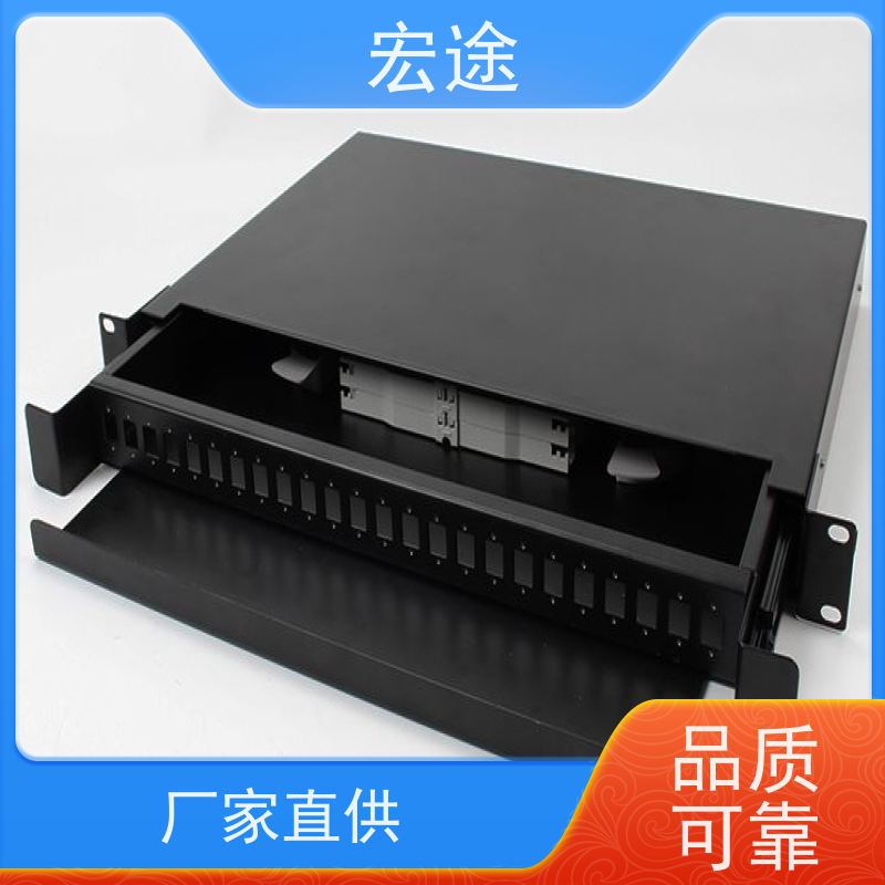 宏途 机架式MPO 24芯ST多模光缆终端盒 网络配线架