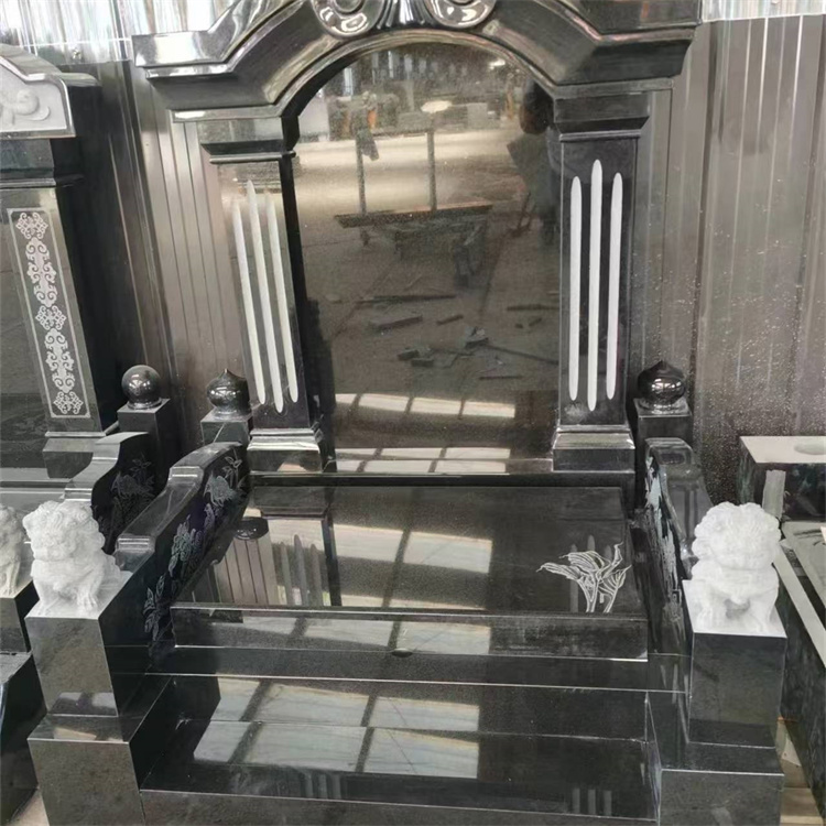 雕刻石墓碑简易刻字石碑 土葬花岗岩简易刻字石碑中式传统陵园雕刻石墓碑