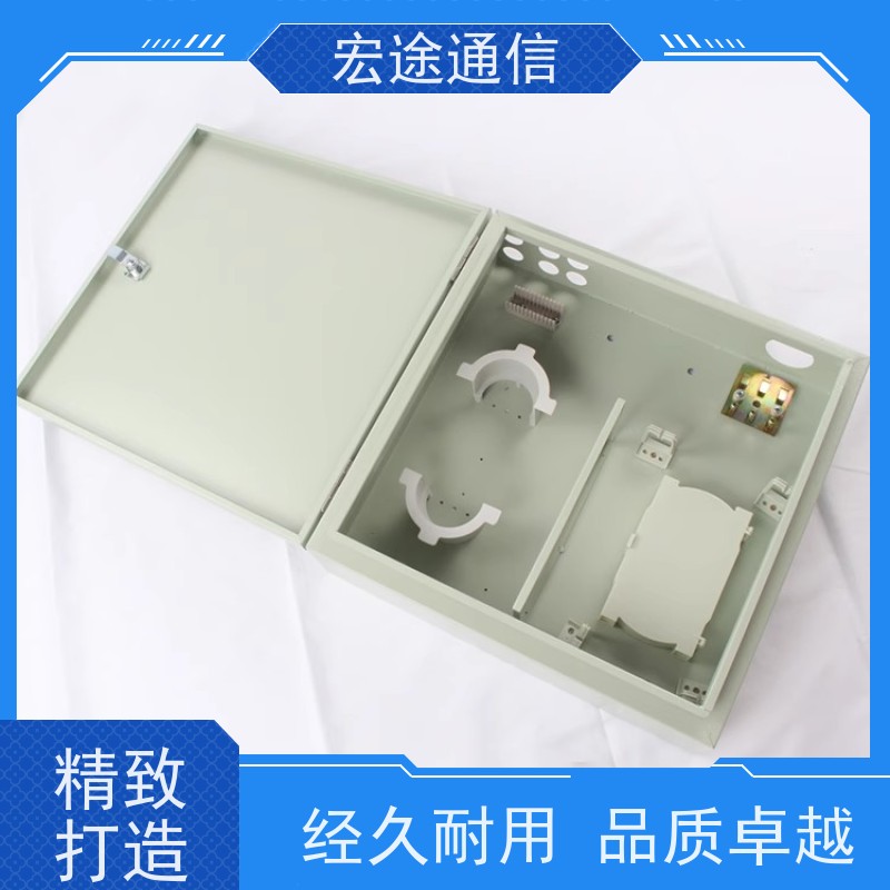 宏途通信 抱杆式 镀锌板48芯光纤分纤箱 FTTH 图文并茂