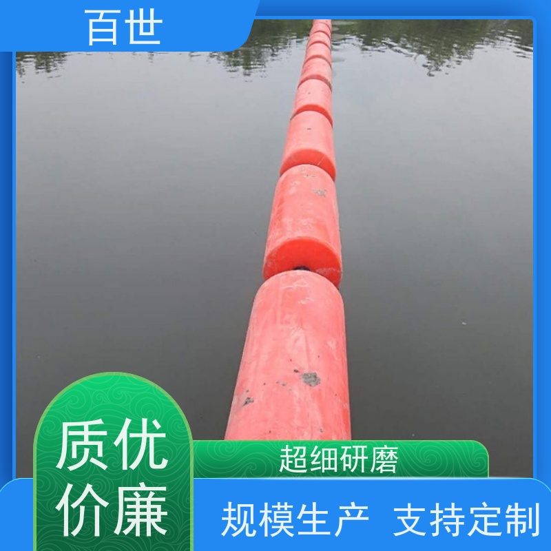 百世自来水站拦污浮筒水位自适应钢丝绳锚固