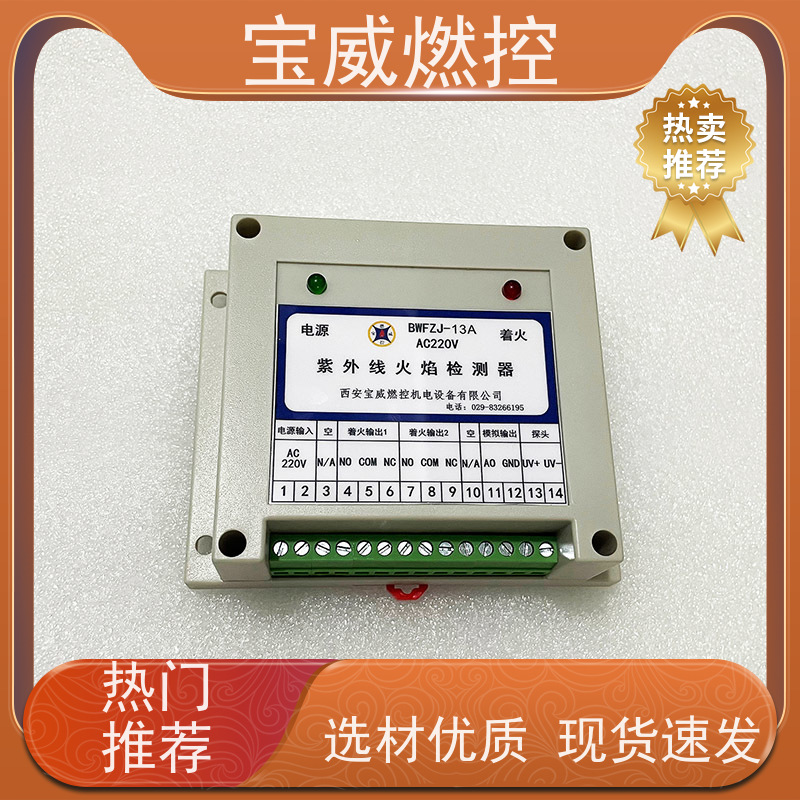 宝威燃控 BWFZJ-13A 热风炉火焰检测器 开关量+模拟量输出