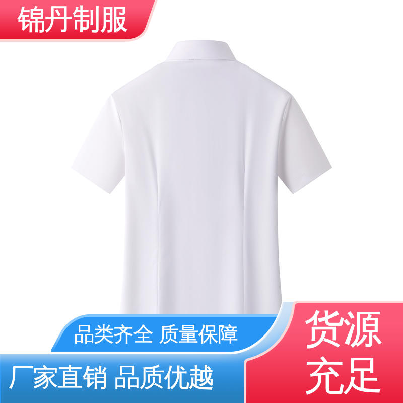 锦丹 顺 德 短袖女衬衫 团体工装 翻领设计 版型合体