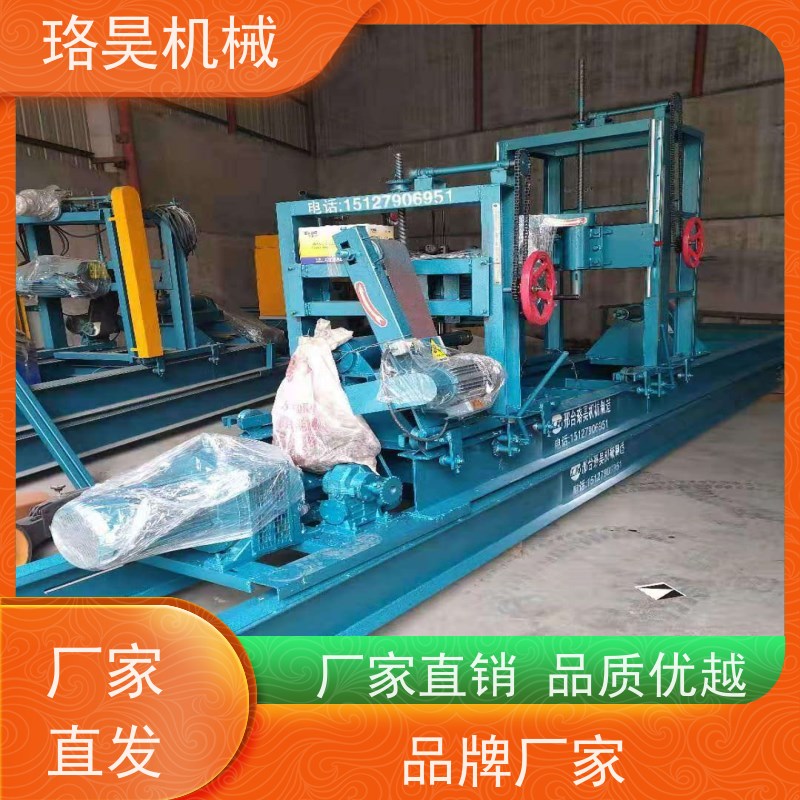 珞昊机械木柱车圆开槽一体机寿材刨方机自动木工圆木车床