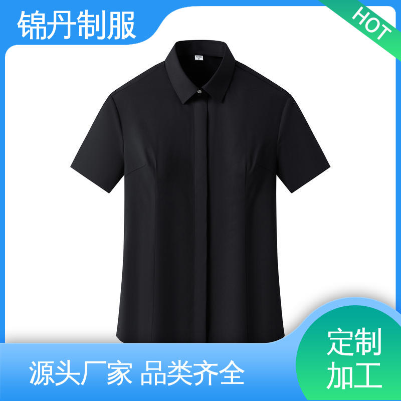 肇|庆 短袖女衬衫 企业文化衫 翻领设计 版型合体
