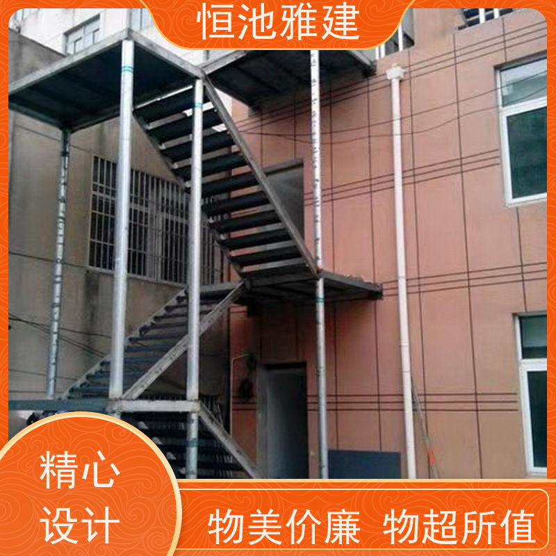 恒池雅建 钢结构梯廊 装配式一体化消防楼梯 加工周期短