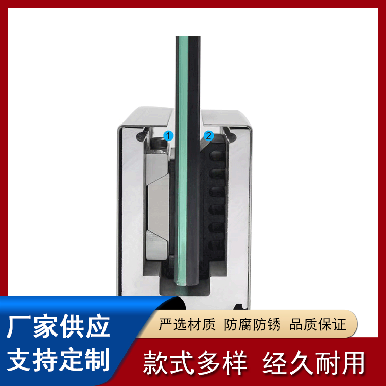 铝合金无框玻璃护栏 楼梯临边防护栏杆 阳台扶手 安装方便 可订做