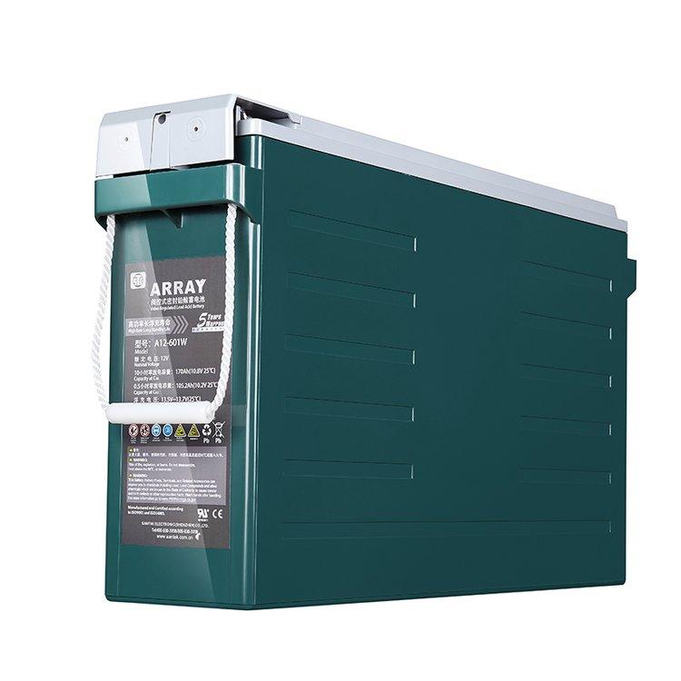 机房应急ups电源蓄电池A12-425W前置端子12V110AH狭长形