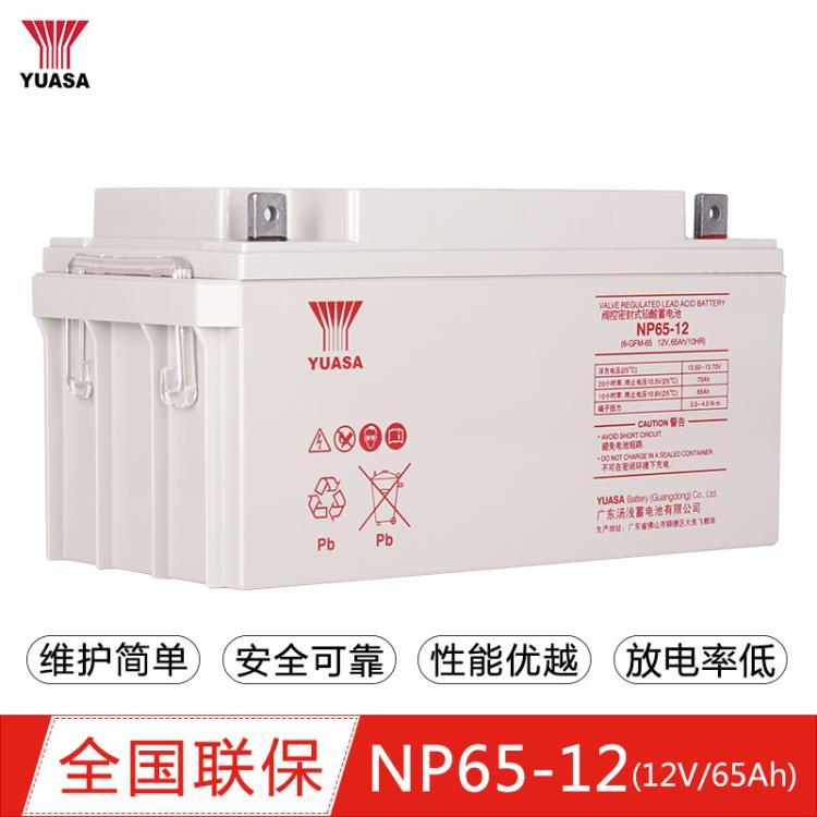 YUASA汤浅NP65-12阀控式铅酸免维护蓄电池12V65AH EPSUPS电源专用
