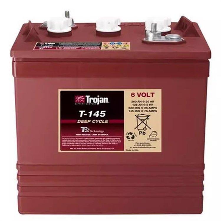TROJAN邱健蓄电池 T-145高性能电动车动力电瓶6V260AH
