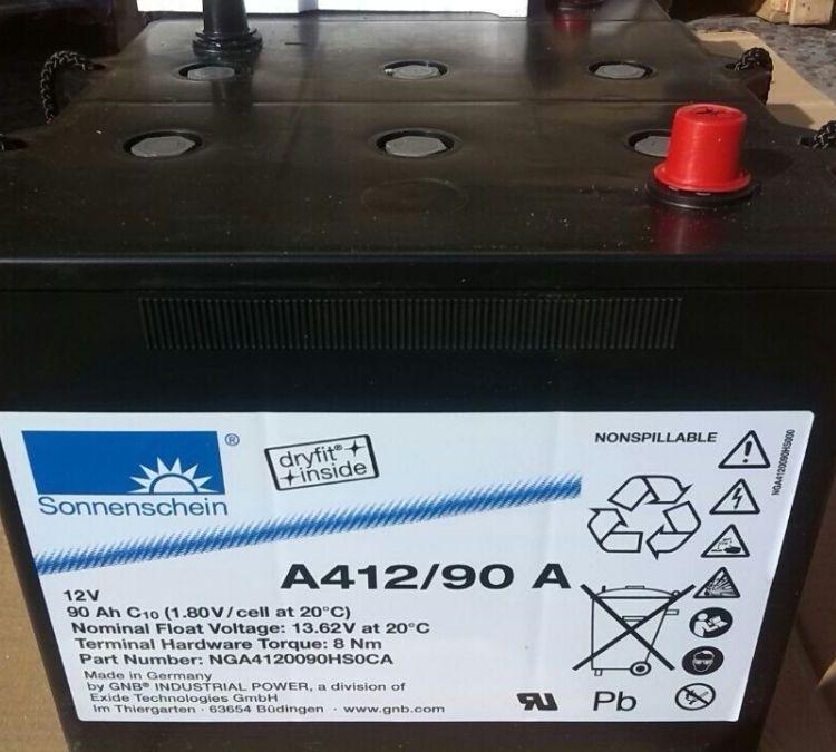 德国阳光胶体蓄电池 A412/90A12V90AHUPS机房直流屏专用