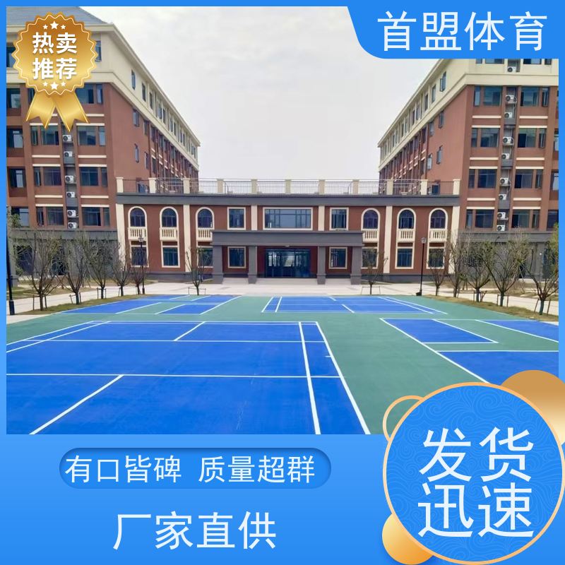 首盟体育 市政工程 预制型橡胶跑道卷材 资质齐全 防滑耐磨