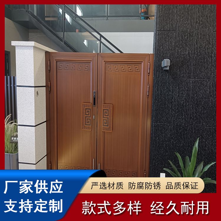 铝合金别墅门 小区入户门 乡村铝艺大门 庭院铝制门定制
