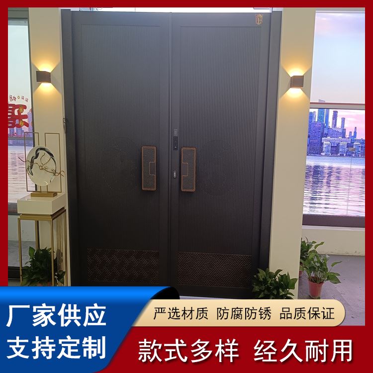 农村自建房铝艺大门 庭院双开推拉门 美观耐用 复古款式