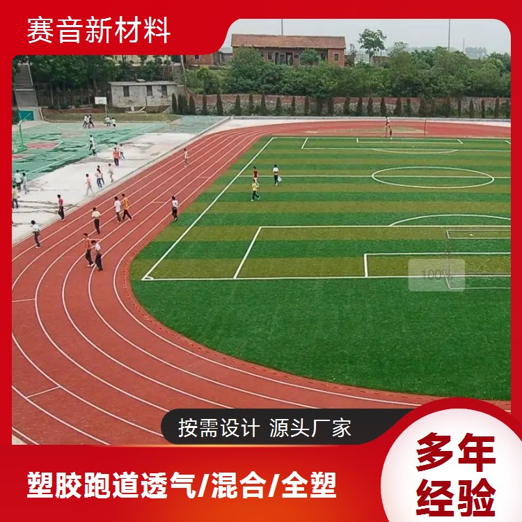 13mm体育场塑胶跑道新国标混合型透气型赛音新材料