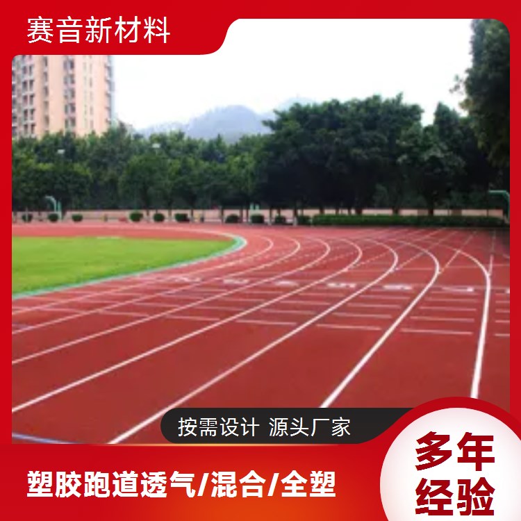 13mm体育场塑胶跑道新国标混合型透气型赛音新材料