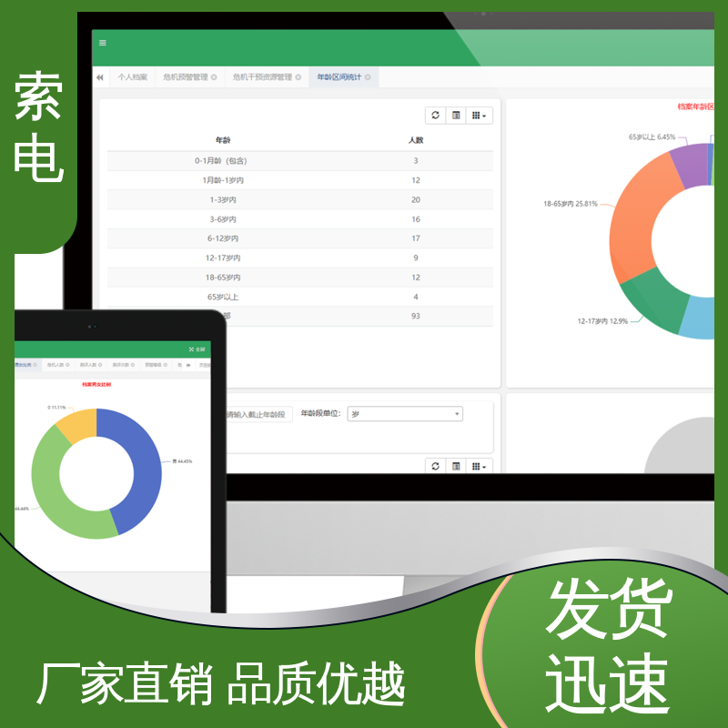 操作简便 辅助 立体C型机身 儿童保健管理系统 索电