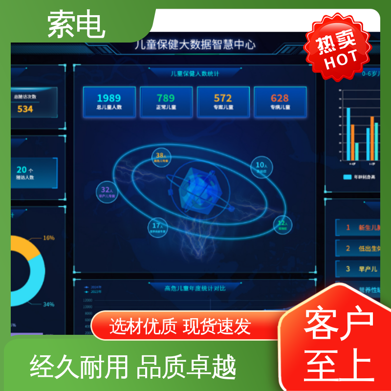 立体C型机身 设计界面卡通化 丰富 儿保工作站 索电