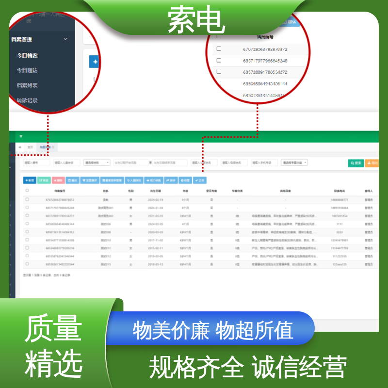 索电 先进的数据 过程简易化 儿童保健管理系统 分析