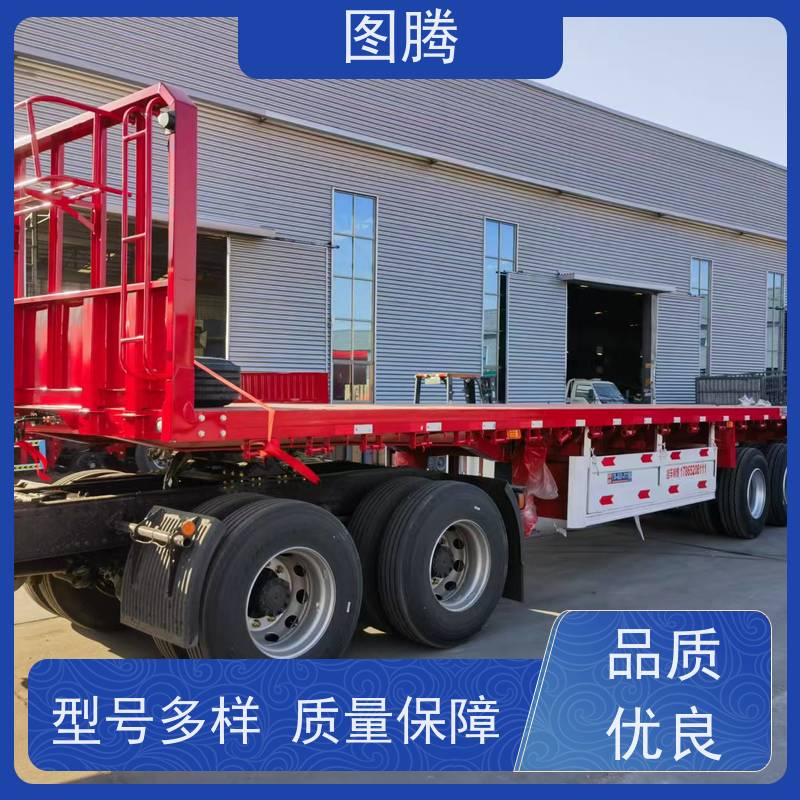  三轴工程平板半挂车 13米液压爬梯拖板 应用型广